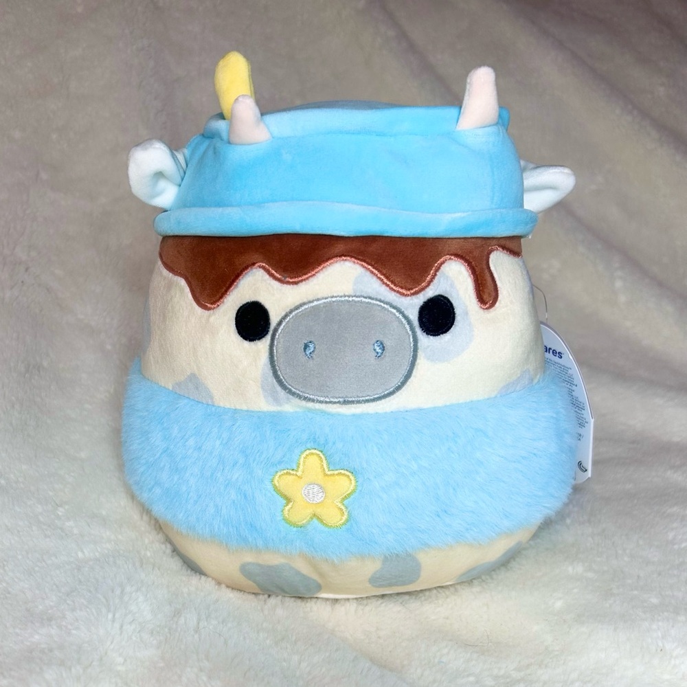 NWT Squishmallows 8” Mustafa the Latte Cow Easter 2025 Plush